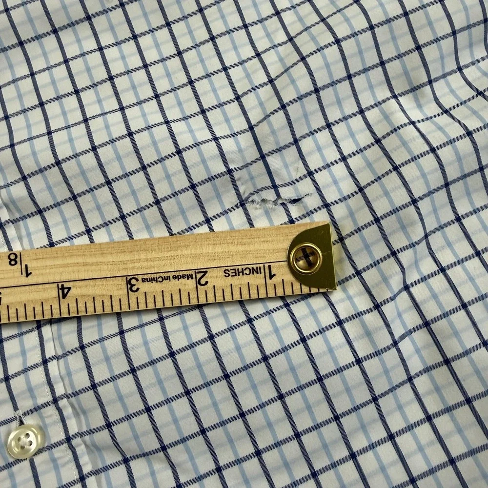 Polo Ralph Lauren Shirt Mens Big 4XLT White Check Performance Button Down *FLAW